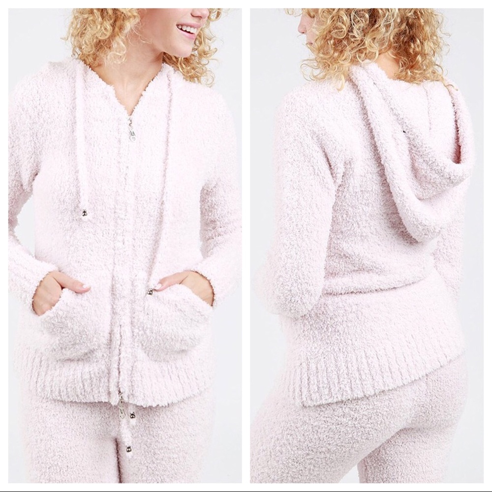 LAST 🔘 Baby Loves Pink Berber zip Hoodie - Picture 2 of 2
